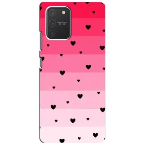 Чехлы с тематикой "Маленькие Сердечки" на Samsung Galaxy S10 Lite (Чорные сердечки)
