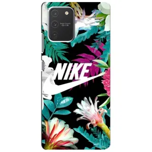 Силиконовый Чехол на Samsung Galaxy S10 Lite с картинкой Nike (Цветочный Nike)