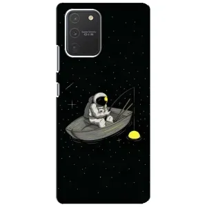 Силиконовый Чехол с принтом "Космонавты" на Samsung Galaxy S10 Lite (Космонавт на рыбалке)