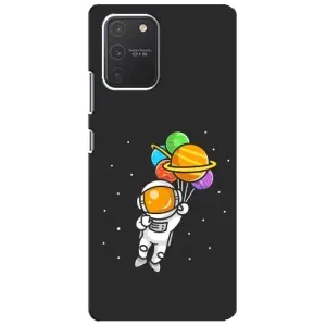 Силиконовый Чехол с принтом "Космонавты" на Samsung Galaxy S10 Lite (Космонавт с шариками)
