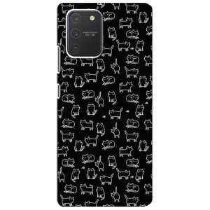 Чехол на тематику: Коты для Samsung Galaxy S10 Lite (Котики на черном)