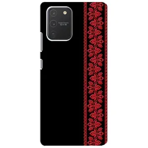 Силиконовый Чехол на Samsung Galaxy S10 Lite (Красная Вышиванка)