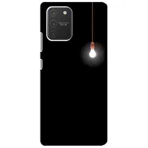 Чехол с картинками на черном фоне для Samsung Galaxy S10 Lite (Лампочка)