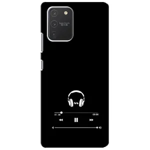 Чехол с картинками на черном фоне для Samsung Galaxy S10 Lite (Плеер)