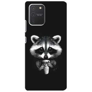 Силиконовый Чехол с Енотами на Samsung Galaxy S10 Lite (С кофем)