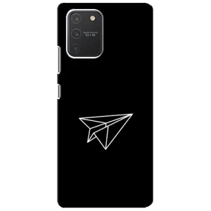 Чехол с картинками на черном фоне для Samsung Galaxy S10 Lite (Самолетик)