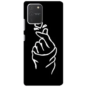 Чехлы (Знак сердечка) на Samsung Galaxy S10 Lite (Сердце на черном)