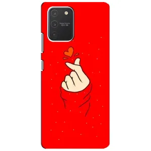 Чехлы (Знак сердечка) на Samsung Galaxy S10 Lite (Сердце на красном)