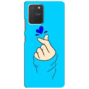 Чехлы (Знак сердечка) на Samsung Galaxy S10 Lite (Сердце на синем)