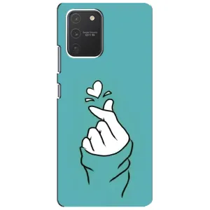 Чехлы (Знак сердечка) на Samsung Galaxy S10 Lite (Сердечко на бирюзовом)