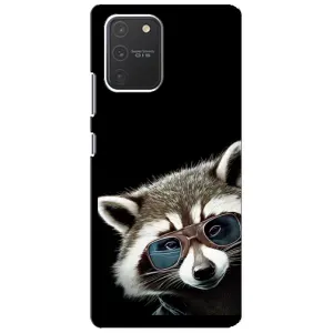 Силиконовый Чехол с Енотами на Samsung Galaxy S10 Lite (Стильный Енот)