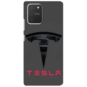 Силіконовий бампер з картинкою машини на Samsung Galaxy S10 Lite (Logo TESLA)