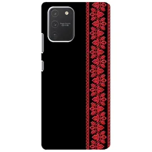 Силиконовый Чехол на Samsung Galaxy S10 Lite с картинкой Вышиванки (Вышиванка на черном)