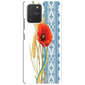 Силиконовый Чехол на Samsung Galaxy S10 Lite с картинкой Вышиванки (Вышиванка с цветком)
