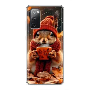 Печатный чехол «Зверята с кофе» для Samsung Galaxy S20 FE (Белка с кофе)