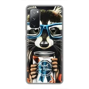 Силиконовый Чехол с Енотами на Samsung Galaxy S20 FE (Енот в очках)