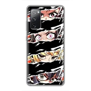 Силіконові чохлі з очіма Anime для Самсунг С20 ФЕ (Очі на чорному)