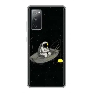 Силиконовый Чехол с принтом "Космонавты" на Samsung Galaxy S20 FE (Космонавт на рыбалке)