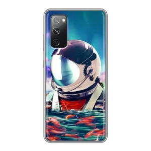 Силиконовый Чехол с принтом "Космонавты" на Samsung Galaxy S20 FE (Космонавт в воде)