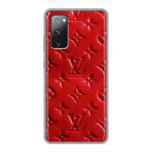 Текстурный Чехол Louis Vuitton для Самсунг С20 ФЕ (Красный ЛВ)