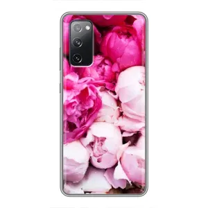 Силиконовый бампер с принтом (цветочки) на Самсунг С20 ФЕ (Пионы)