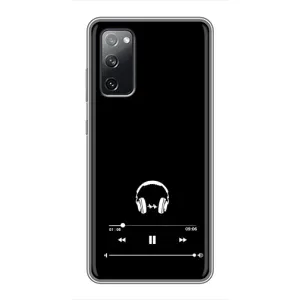 Чехол с картинками на черном фоне для Samsung Galaxy S20 FE (Плеер)