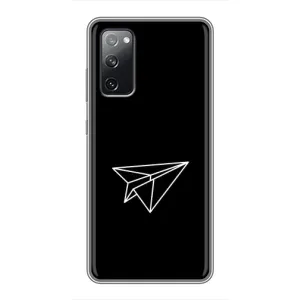 Чехол с картинками на черном фоне для Samsung Galaxy S20 FE (Самолетик)