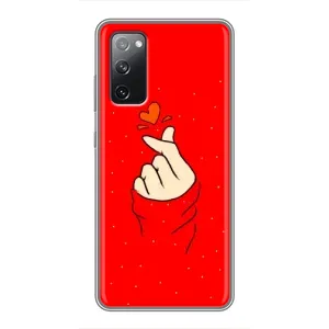 Чехлы (Знак сердечка) на Samsung Galaxy S20 FE (Сердце на красном)