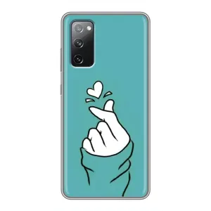 Чехлы (Знак сердечка) на Samsung Galaxy S20 FE (Сердечко на бирюзовом)