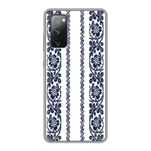 Силиконовый Чехол на Samsung Galaxy S20 FE с картинкой Вышиванки (Синяя вышиванка)