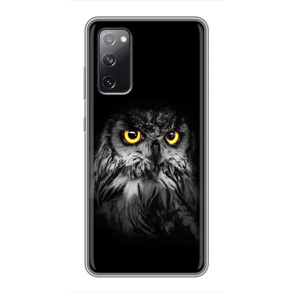 Чехол с рисунком «Сова на чёрном» для Samsung Galaxy S20 FE