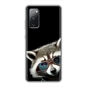 Силиконовый Чехол с Енотами на Samsung Galaxy S20 FE (Стильный Енот)