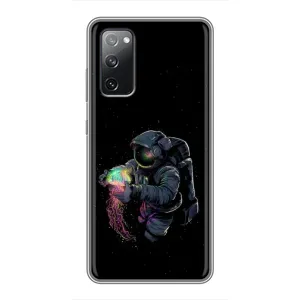 Силиконовый Чехол с принтом "Космонавты" на Samsung Galaxy S20 FE (В руках земля)
