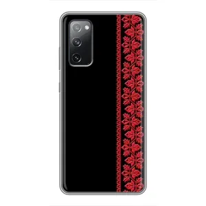 Силиконовый Чехол на Samsung Galaxy S20 FE с картинкой Вышиванки (Вышиванка на черном)
