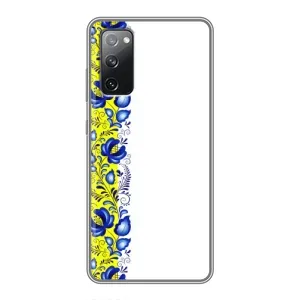 Силиконовый Чехол на Samsung Galaxy S20 FE с картинкой Вышиванки (Желто-синяя вышиванка)