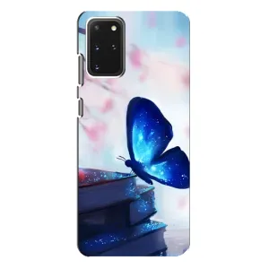 Силиконовый бампер с картинкой животных для Samsung Galaxy S20 Plus (Бабочка синяя)