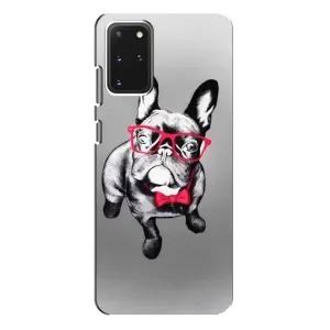 Чехол (ТПУ) Милые собачки для Samsung Galaxy S20 Plus (Бульдог в очках)