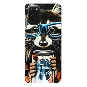 Силиконовый Чехол с Енотами на Samsung Galaxy S20 Plus (Енот в очках)
