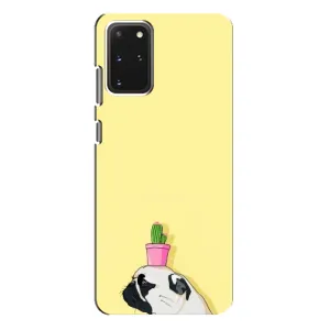 Бампер для Samsung Galaxy S20 Plus с картинкой "Песики" (Кактус на голове)