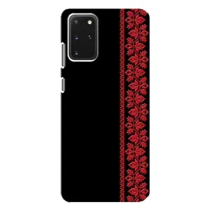 Силиконовый Чехол на Samsung Galaxy S20 Plus (Красная Вышиванка)