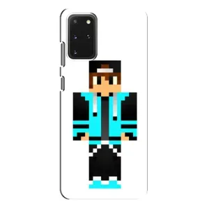 Чохли для Samsung Galaxy S20 Plus (Персонажі МайнКрафт) (Хлопчик у блакитному)
