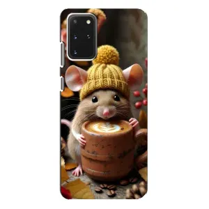 Печатный чехол «Зверята с кофе» для Samsung Galaxy S20 Plus (Мышка с кофе)