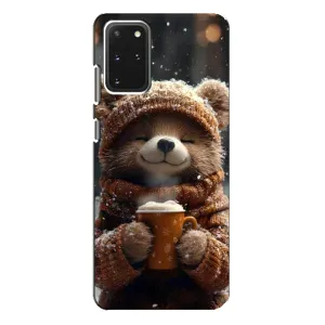 Печатный чехол «Зверята с кофе» для Samsung Galaxy S20 Plus (Медвежонок с кофе)