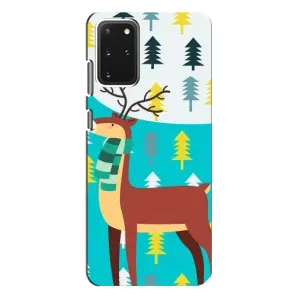 Силиконовый бампер с картинкой животных для Samsung Galaxy S20 Plus (Олень с шарфом)