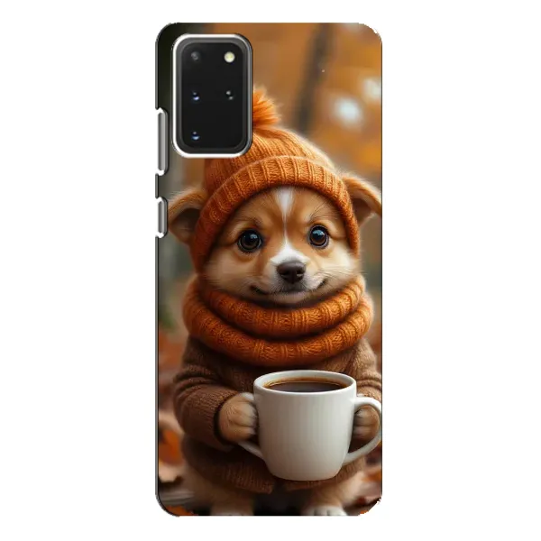 Чехол с рисунком «Собачка с кофе» для Samsung Galaxy S20 Plus Чехол с рисунком «Собачка с кофе» для Samsung Galaxy S20 Plus