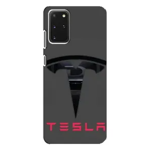 Силиконовый бампер с картинкой машины на Samsung Galaxy S20 Plus (Logo TESLA)