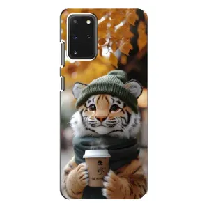 Печатный чехол «Зверята с кофе» для Samsung Galaxy S20 Plus (Тигр с кофе)