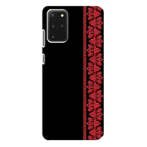Силиконовый Чехол на Samsung Galaxy S20 Plus с картинкой Вышиванки (Вышиванка на черном)