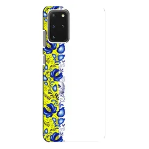 Силиконовый Чехол на Samsung Galaxy S20 Plus с картинкой Вышиванки (Желто-синяя вышиванка)