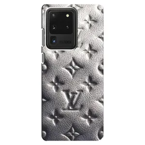 Текстурный Чехол Louis Vuitton для Самсунг С20 Ультра (Бежевый ЛВ)